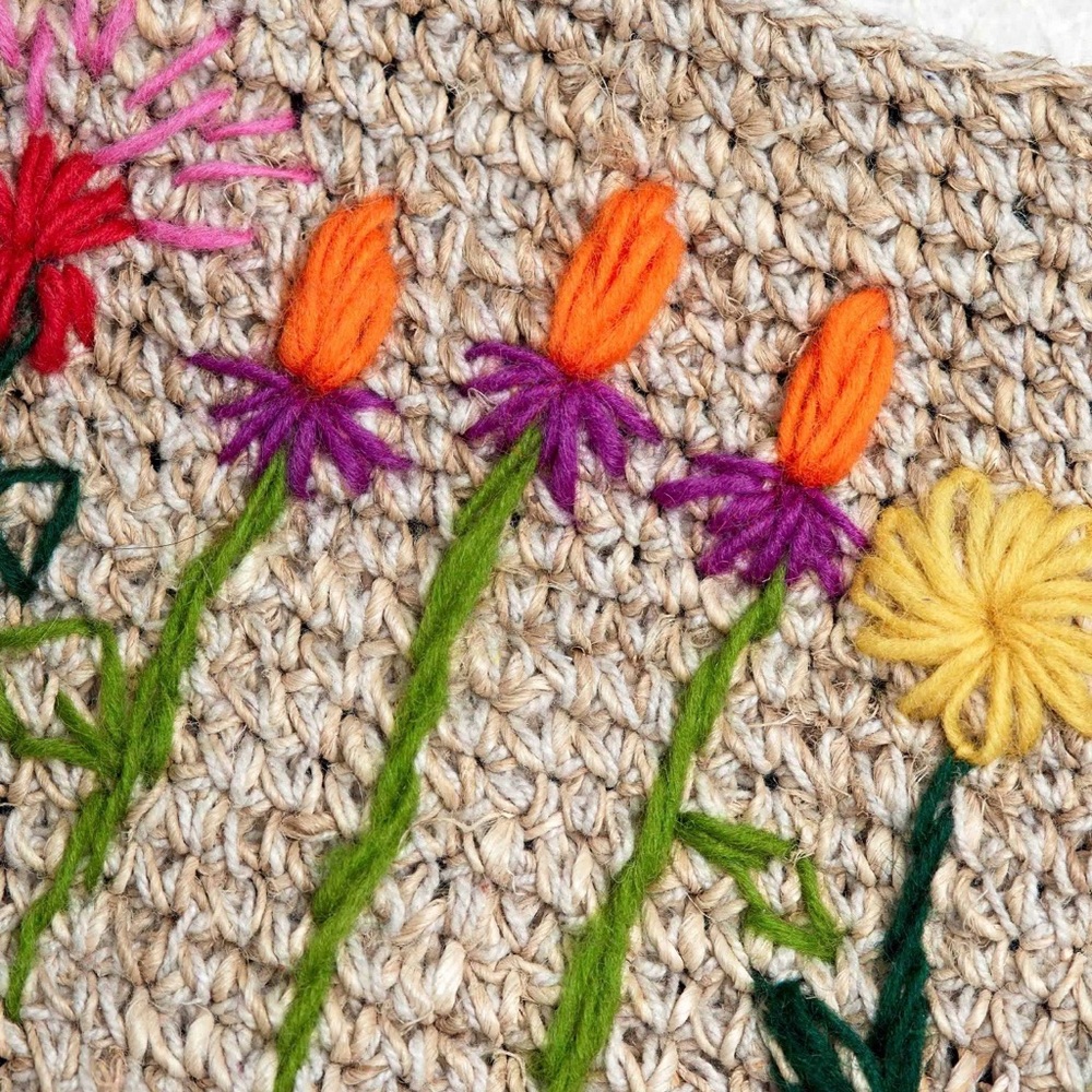Handcrafted Floral Embroidered Pouch - Picture 3 of 3